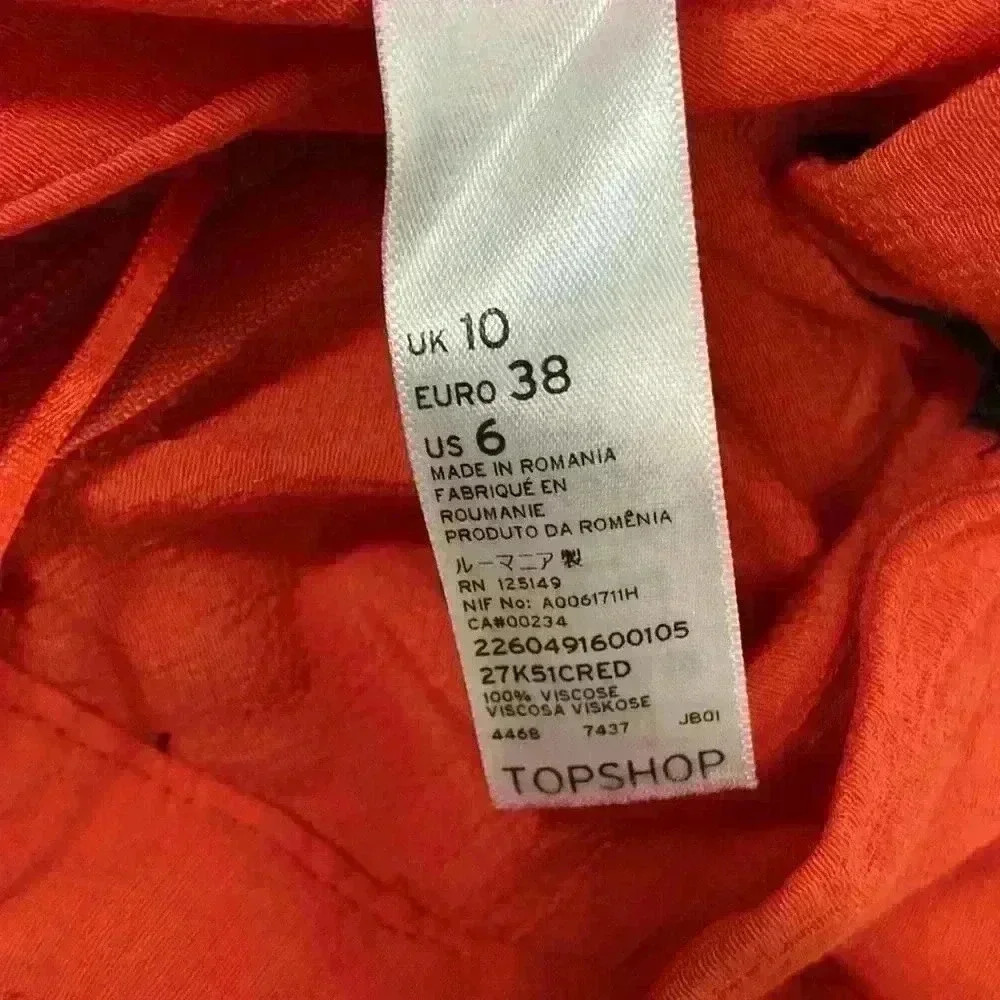 Top shop size 6 orange skirt short to long - Picture 6 of 6
